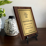 Custom Logo Wooden Award Plaque | Easel Mount Option | Upload Your Logo | Recognition of Achievement and Service Personalizable Plaques