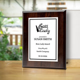 Boss Lady Customizable Award Plaque | Achievement and Recognition Personalizable Plaques