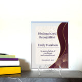 Signs ByLITA Personalized Acrylic Award Plaque with Elegant Borders Design – Custom Engraved Clear Desk Award, Recognition Gift, Office Decor (Multiple Sizes)
