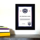 Military or Police Recognition (Navy Blue) Wooden Wall Plaque With Easel Acrylic Stand | Certificates & Achievements Personalized Wall Prints (Plaques)