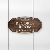 Victorian Plus Records Room Wall or Door Sign | Legal and Courtroom Decoration