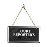 Court Reporter's Office 5" x 10" Hanging Wall or Door Sign | Legal and Court House Rustic Twine Signage