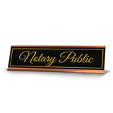 Signs ByLITA Notary Public Gold Frame Desk Sign (2x8