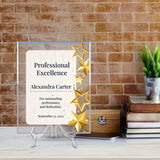 SignsByLITA Personalized Acrylic Award Plaque with Star Design – Custom Engraved Clear Desk Award, Recognition Gift, Office Decor (Multiple Sizes)