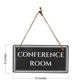 Conference Room 5" x 10" Hanging Wall or Door Sign | Legal and Court House Rustic Twine Signage
