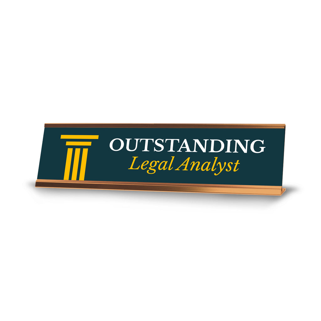 Outstanding Legal Analyst Gold Frame, Desk Sign (2x8
