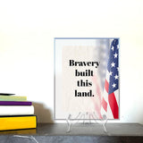 Signs ByLITA Personalized Acrylic Award Plaque with Honor Faded US Flag Design – Custom Engraved Clear Desk Award, Recognition Gift, Office Decor (Multiple Sizes)