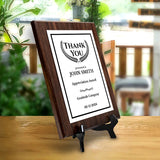 Thank You Gratitude and Appreciation Customizable Award Plaque | Recognition of Achievement and Service Personalizable Plaques