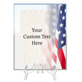 Signs ByLITA Personalized Acrylic Award Plaque with Honor Faded US Flag Design – Custom Engraved Clear Desk Award, Recognition Gift, Office Decor (Multiple Sizes)