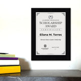 Scholarship Award Certificate (Wooden) Wall Plaque With Easel Acrylic Stand | Certificates & Achievements Personalized Wall Prints (Plaques)