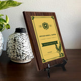 Military or Police Recognition (Gold Army Green) Wooden Wall Plaque With Easel Acrylic Stand | Certificates & Achievements Personalized Wall Prints (Plaques)