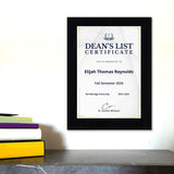 Dean’s List Certificate Personalized (Wooden) Wall Plaque With Easel Acrylic Stand | Certificates & Achievements