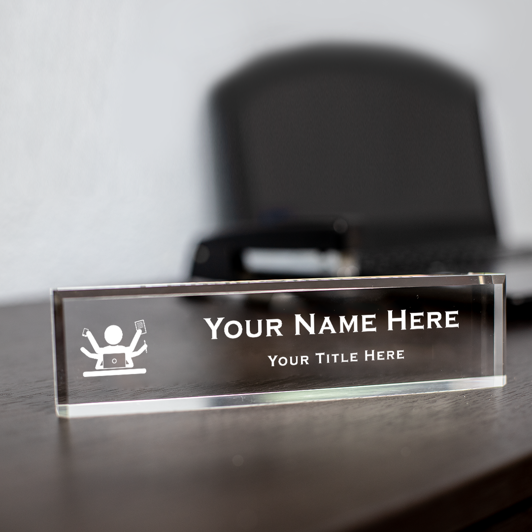 Tasker Sign Chaos Coordinator Multi-Tasker Personalized Acrylic Desk Sign (2x10 ...