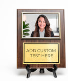 Gavels Fast Personalized Wooden Photo Plaque - Horizontal Picture Holder - Custom Text on Plate