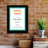 Perfect Attendance Award Personalized (Wooden) Wall Plaque With Easel Acrylic Stand | Certificates & Achievements