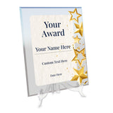 SignsByLITA Personalized Acrylic Award Plaque with Star Design – Custom Engraved Clear Desk Award, Recognition Gift, Office Decor (Multiple Sizes)