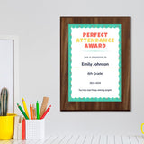 Perfect Attendance Award Personalized (Wooden) Wall Plaque With Easel Acrylic Stand | Certificates & Achievements