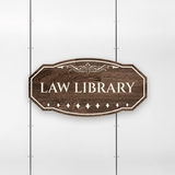 Victorian Plus Law Library Wall or Door Sign | Legal and Courtroom Decoration
