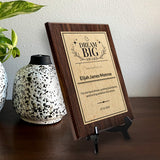 Dream Big Custom Award Wall Plaque With Easel Acrylic Stand | Personal Achievement Wall Plaques