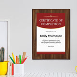 Certificate of Completion (Wooden) Wall Plaque With Easel Acrylic Stand | Certificates & Achievements Personalized Wall Prints (Plaques)
