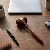 Personalized Hardwood Wooden Judge Gavel and Stand Set with Customized Award Stand