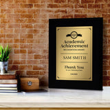 Signs ByLITA Academic Achievement Recognition Customizable Black Frame Award Wooden Plaque Award with Easel Stand |For Winners of Awards Certificates and Achievements