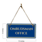 Ombudsman Office 5" x 10" Hanging Wall or Door Sign | Legal and Court House Rustic Twine Signage
