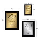 Signs ByLITA Customizable Cursive Font Achievement Black Frame Wooden Plaque | Optional Easel Mount | Recognition Gift for Students, Employees, Special Achievement and Corporate Awards