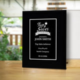 Top Sales Achiever Customizable Black Frame Award Plaque | Easel Mount Option | Achievement and Recognition Personalizable Plaques