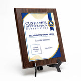 Customer Appreciation Certificate (Wooden) Wall Plaque With Easel Acrylic Stand | Certificates & Achievements Personalized Wall Prints (Plaques)