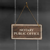 Notary Public Office 5" x 10" Hanging Wall or Door Sign | Legal and Court House Rustic Twine Signage