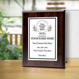 Custom Insert Your Logo (Circle) Wreath Award Wooden Plaque | Recognition of Achievement and Service Personalizable Plaques