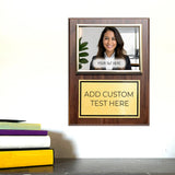 Gavels Fast Personalized Wooden Photo Plaque - Horizontal Picture Holder - Custom Text on Plate