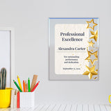 SignsByLITA Personalized Acrylic Award Plaque with Star Design – Custom Engraved Clear Desk Award, Recognition Gift, Office Decor (Multiple Sizes)