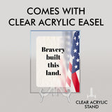 Signs ByLITA Personalized Acrylic Award Plaque with Honor Faded US Flag Design – Custom Engraved Clear Desk Award, Recognition Gift, Office Decor (Multiple Sizes)