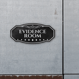 Victorian Plus Evidence Room Wall or Door Sign | Legal and Courtroom Decoration
