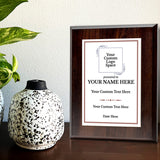Custom Insert Your Logo (Square) Wreath Award Wooden Plaque | Recognition of Achievement and Service Personalizable Plaques