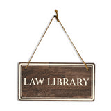 Law Library 5" x 10" Hanging Wall or Door Sign | Legal and Court House Rustic Twine Signage