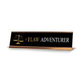 Signs ByLITA #1 Law Adventurer Gold Frame Lawyer Gifts Desk Sign (2x8