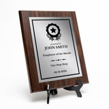 Employee Of The Month Customizable Award Plaque | Recognition of Achievement and Service Personalizable Plaques
