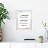 Signs ByLITA Personalized Acrylic Award Plaque with Corner Stars Design – Custom Engraved Clear Desk Award, Recognition Gift, Office Decor (Multiple Sizes)