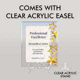 SignsByLITA Personalized Acrylic Award Plaque with Star Design – Custom Engraved Clear Desk Award, Recognition Gift, Office Decor (Multiple Sizes)