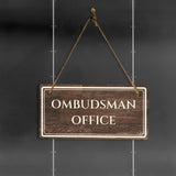 Ombudsman Office 5" x 10" Hanging Wall or Door Sign | Legal and Court House Rustic Twine Signage