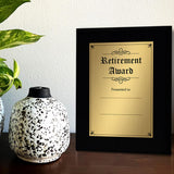 Signs ByLITA Customizable Retirement Black Frame Wooden Plaque with Optional Easel Mount | Recognition Gift for Employees, Organization members and Corporate Awards