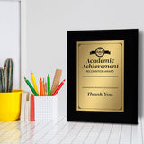 Signs ByLITA Academic Achievement Recognition Customizable Black Frame Award Wooden Plaque Award with Easel Stand |For Winners of Awards Certificates and Achievements