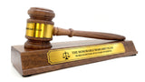 Personalized Walnut Judge Gavel Award and Stand with Customized Award Stand