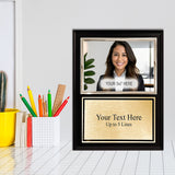 Gavels Fast Black Personalized Photo Plaque - Horizontal Picture Holder - Custom Text on Plate