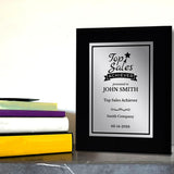 Top Sales Achiever Customizable Black Frame Award Plaque | Easel Mount Option | Achievement and Recognition Personalizable Plaques