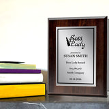 Boss Lady Customizable Award Plaque | Achievement and Recognition Personalizable Plaques