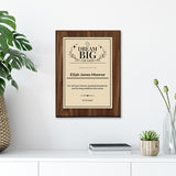 Dream Big Custom Award Wall Plaque With Easel Acrylic Stand | Personal Achievement Wall Plaques